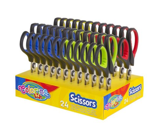Colorino School 13,8cm-es gumírozott nyelű olló 24db/display 92623