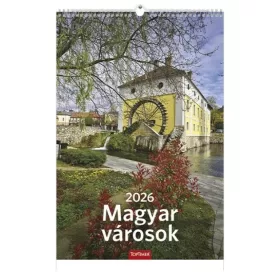 Falinaptár B4 spirál TopTimer 23x33cm Magyar városok 2026
