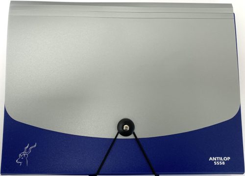 Irattartó mappa PVC 12 rekeszes Antilop 5558 kék-ezüst