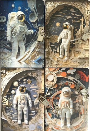 Emlékkönyv lakattal 80lapos vonalas Space 1903-8