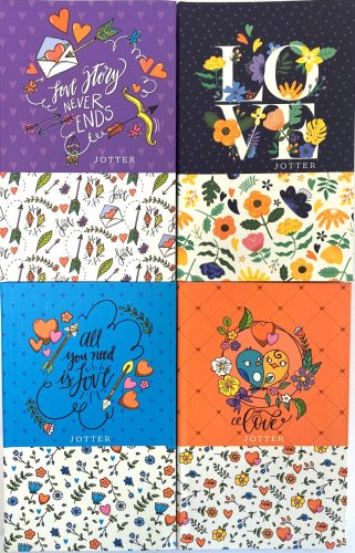 Notesz 105x165mm 120 lap kockás/vonalas/sima Love Jotter 0965