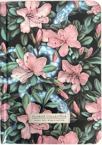 Notesz A/5 64 vonalas lapos kemény fedeles Flower Collection N9573 Burgeois