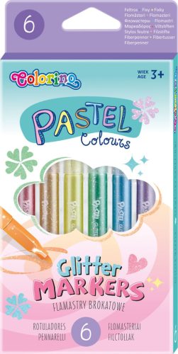 Colorino School glitter pasztell 6db-os csillámos filctoll 82565
