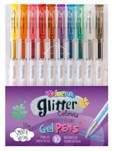 Colorino School 10db-os metál csillámos zseléstoll készlet 80929