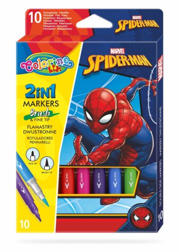 Colorino Disney Marvel Spider-Man kétvégű 10db-os filctoll készlet 91833
