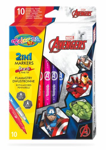 Colorino Disney Avengers kétvégű 10db-os filctoll készlet 91444