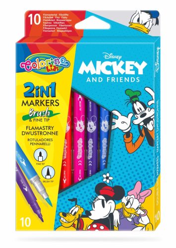 Colorino Disney Mickey and Friends kétvégű 10db-os filctoll készlet 89892