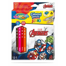   Színesceruzakészlet Colorino Disney Avengers Jumbo Trio 12+1  hegyezővel 91413