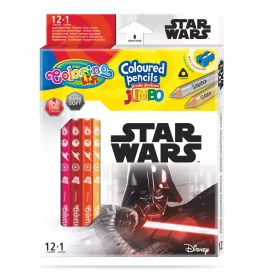   Színesceruzakészlet Colorino Disney Star Wars Jumbo Trio 12+1 hegyezővel 89472