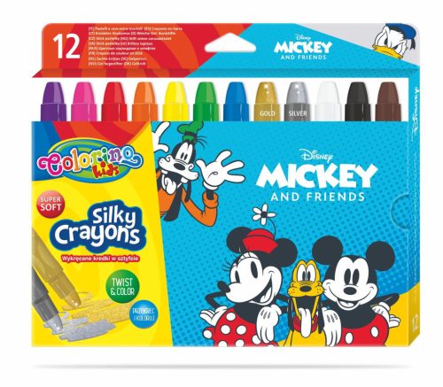 Colorino Disney Mickey and Friends Twist 12db-os extra lágy waxkréta készlet 89946
