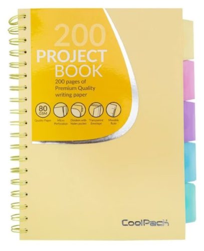 Spirálfüzet B/5 PP Cool Pack 200old.PASZTEL SÁRGA 81360