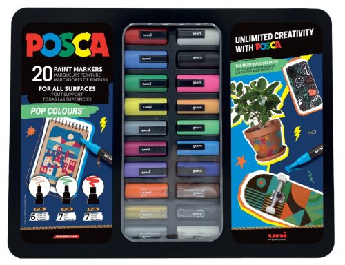 Uni POSCA vegyes 20db-os fémdobozos készlet POP