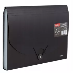 Irattartó mappa A4 PVC 12 rekeszes Patio Fekete 5066