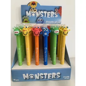   Nyomógombos radírozható toll Monsters (36db/disp.) 778007 AKCIÓS!