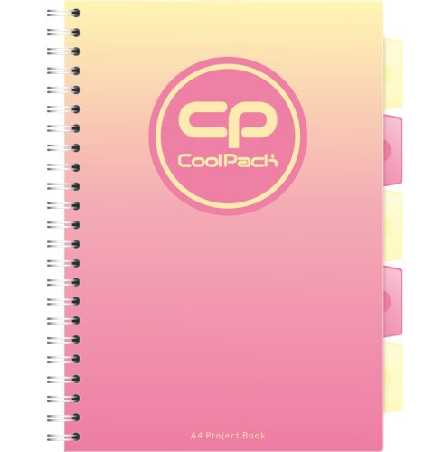 Spirálfüzet A/4 Cool Pack PP színregiszteres 200oldalas kockás Gradient Peach 03098 2022
