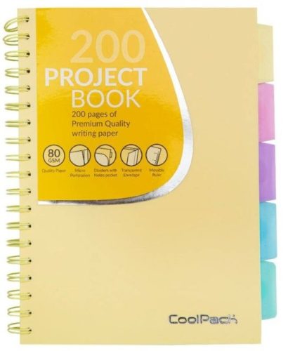 Spirálfüzet A/4 200 oldalas Cool Pack PP Pasztel Sárga 02909