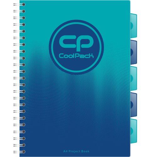 Spirálfüzet A/4 Cool Pack PP színregiszteres 200oldalas kockás Gradient Ocean 03067 2022