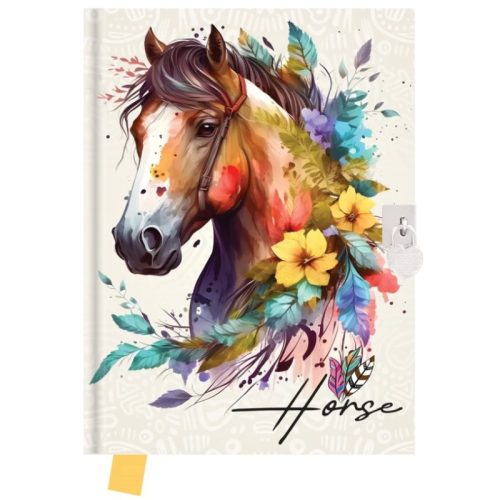 Emlékkönyv lakattal TREND 14x18cm 80 lapos Horse Love DBL36-I