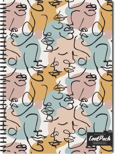 Keményfedeles spirálfüzet A/4 100lapos kockás Cool Pack Art Deco 04446
