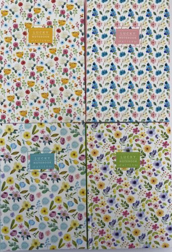 Notesz 143x210mm kem.fed.64lapos vonalas Flowers On 8138 (4db/cs.)