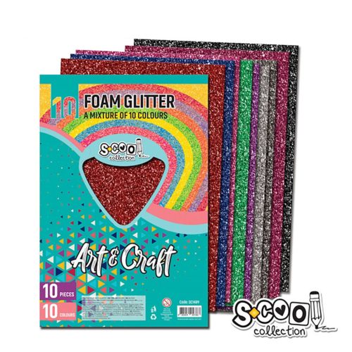 Dekorgumi 2mm A/4 Art&Craft glitteres 10ív/cs.MIX SC1489