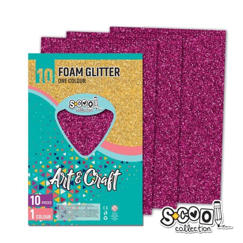 Dekorgumi 2mm A/4 Art&Craft 10ív/cs.glitteres Világoslila SC1223