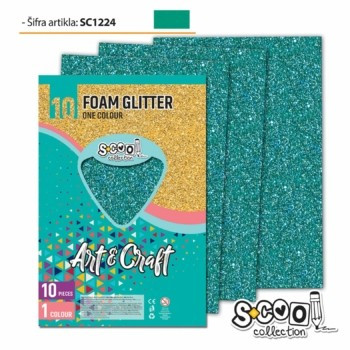Dekorgumi 2mm A/4 Art&Craft 10ív/cs.glitteres Zöld SC1224