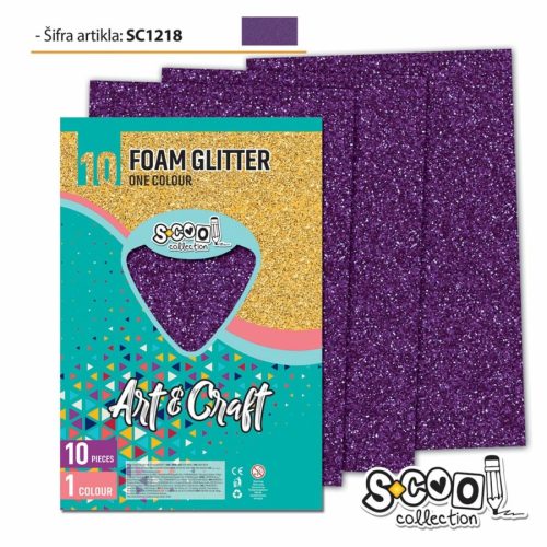 Dekorgumi 2mm A/4 Art&Craft 10ív/cs.glitteres Lila SC1218