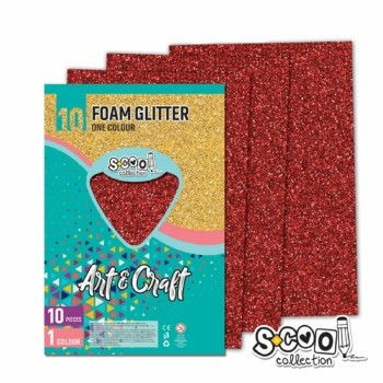 Dekorgumi 2mm A/4 Art&Craft 10ív/cs.glitteres Piros SC1215