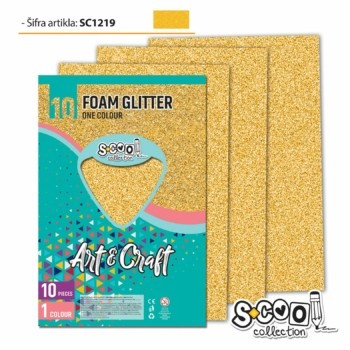 Dekorgumi 2mm A/4 Art&Craft 10ív/cs.glitteres Arany SC1219