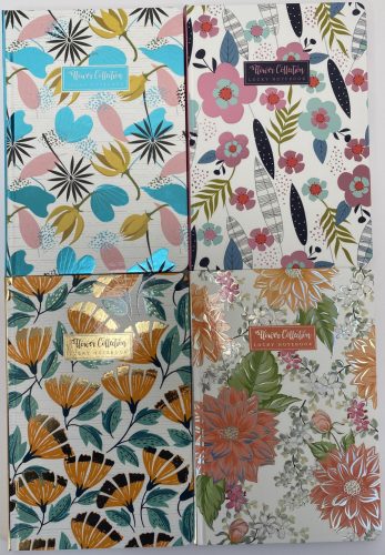 Notesz 143x210mm kem.fed.64lapos kockás Flower Collection 4970 (4db/cs.)