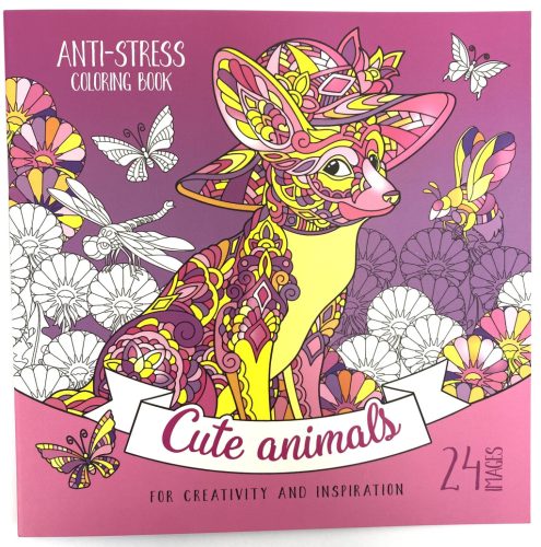 Felnőtt kifestő 200x200mm 12lap Cute Animals 0699-19185