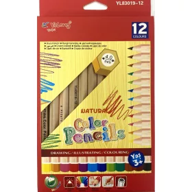  Szinesceruza készlet 12db-os  natúrfás Yalong Jumbo Hexa YL83019-12