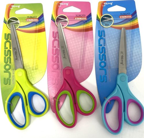 Olló iskolai 17cm gumírozott fogórész Yalong Pastel YL96203 (12db/doboz)