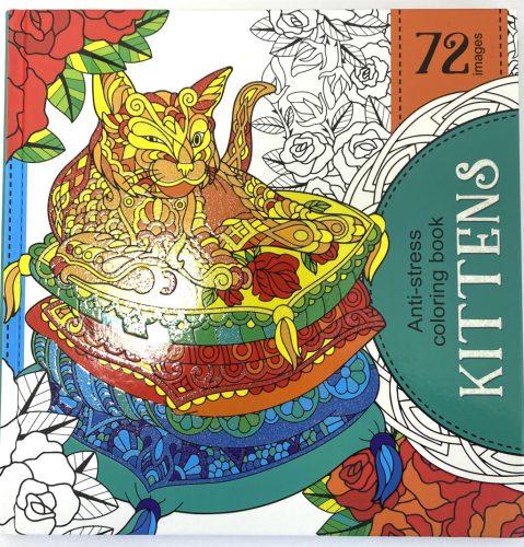 Felnőtt kifestő kem.fedeles glitteres 200x200mm 72kép Kittens 6554-19168