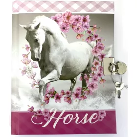   Emlékkönyv lakattal Trend 14x18cm 80lapos sima Horse DBL36-L