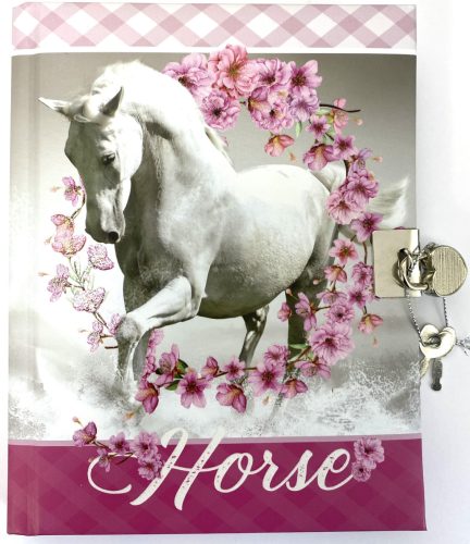 Emlékkönyv lakattal Trend 14x18cm 80lapos sima Horse DBL36-L
