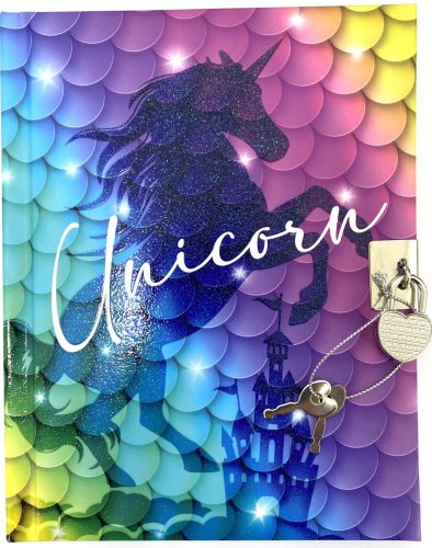 Emlékkönyv lakattal Trend 14x18cm 80lapos sima Unicorn DBL36-N