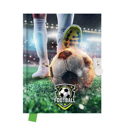Emlékkönyv lakattal TREND 14x18cm 80lapos sima Football DBL36-2507