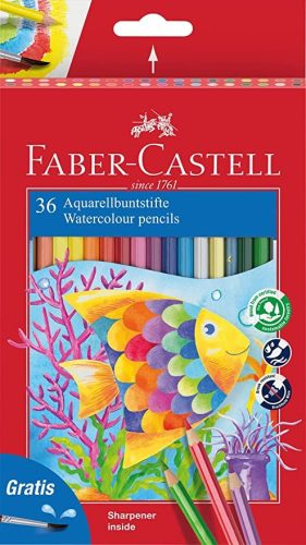 Szinesceruza készlet Faber Castell 36db-oa aquarekk+ecset 114437