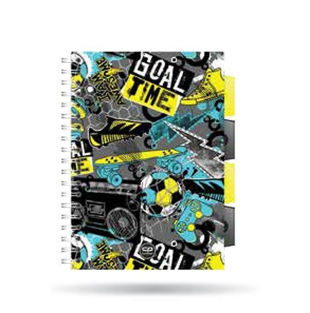 Spirálfüzet PP regiszteres A/5 200oldalas Cool Pack Goal Time 27117