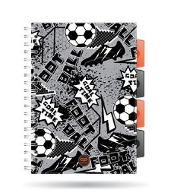 Spirálfüzet PP regiszteres A/5 200oldal Cool Pack Grey Ball 29234