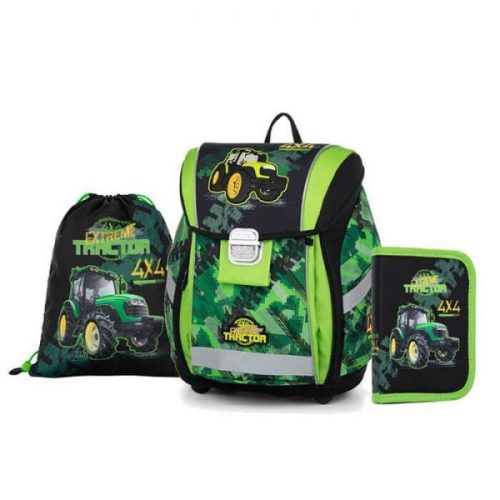 Anatómiai iskolatáska szett OxyBag Premium Light Traktor 81324