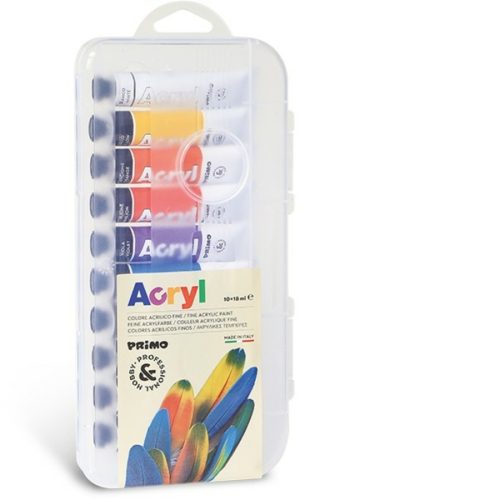 Akrilfesték PRIMO Hobby&Professional tubusos 10x18ml készlet 405TA10SP