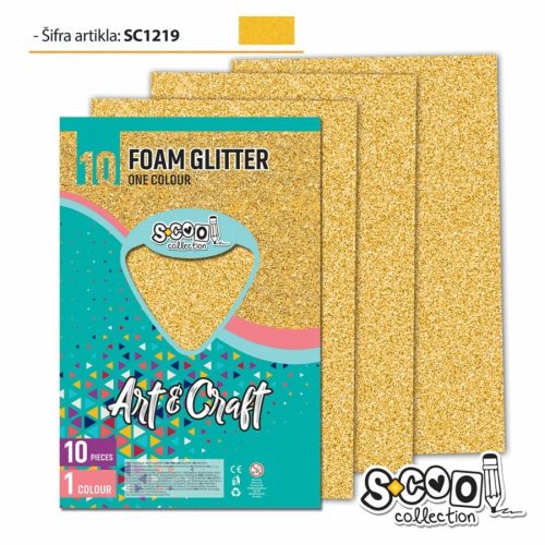 Dekorgumi 2mm A/4 glitteres öntapadós 10ív Arany ART&Craft SC1230
