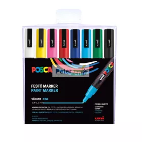   Posca PC-3M filctoll 8db-os készlet(fehér,sárga,rózsa,piros,kék,vil.kék,zöld,fekete)