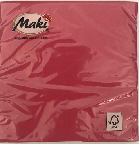 Szalvéta 33x33cm 3rétegű MAKI Fukszia SLC00025 12db/karton