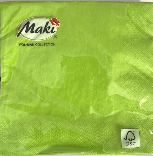 Szalvéta 33x33cm 3rétegű MAKI Almazöld SLCO002100 12db/doboz