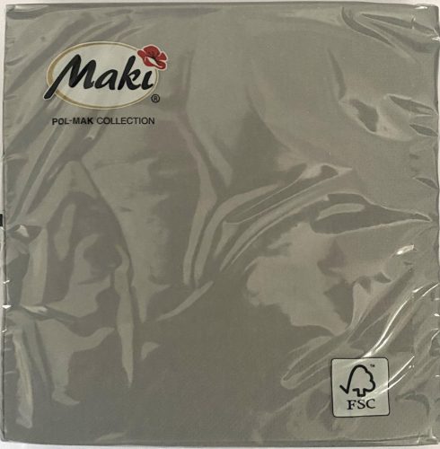Szalvéta 33x33cm 3rétegű MAKI Szürke SLCO0031 12db/doboz