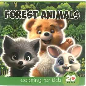  Keményfedeles kifestőkönyv 14,5x14,5cm 20kép Forest Animals 5891-23288